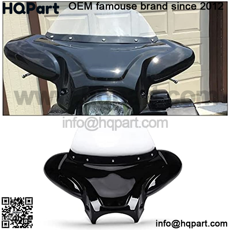 Universal Motorcycle Cruiser Front Fairing Batwing bat Wing w/Clear ...
