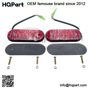 Red Side 20 LED Rear Tail Marker Lights Oval X2 12V 24V Neon Trailer Truck Lorry