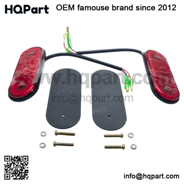 Red Side 20 LED Rear Tail Marker Lights Oval X2 12V 24V Neon Trailer Truck Lorry - Image 3