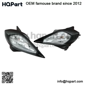 2 x Headlights + bulbs + plastic surround + socket Yamaha YFZ450 Raptor 700 700R