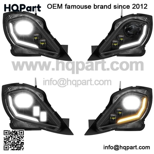 For YAMAHA YFZ 450 RAPTOR 250 350 700R LED Headlights Set Head Lamps Turn Signal - Image 4