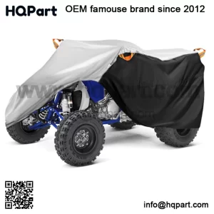 Quad Bike ATV Cover Waterproof Dust Protector Black+Silver For Yamaha YFZ 450 R