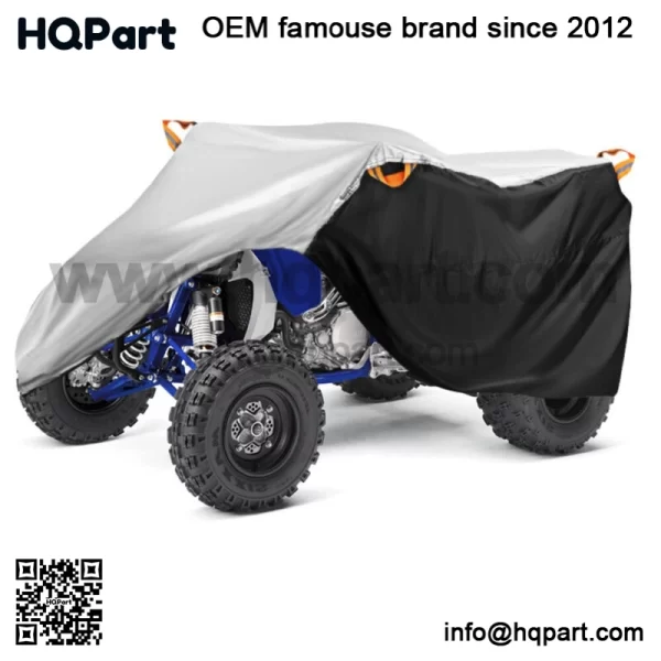 Quad Bike ATV Cover Waterproof Dust Protector Black+Silver For Yamaha YFZ 450 R