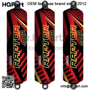 Red Black & Yellow Shock Covers for Yamaha Raptor YFM700 New Model [2025]