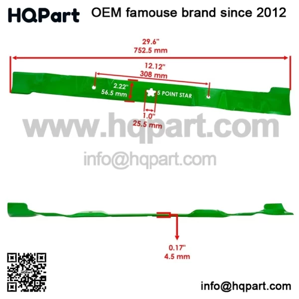 532419274 777419274 30" Deck Blade 29.6" For Husqvarna CT126 CTH126 RZ3016 3019 - Image 2