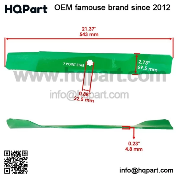 AM141034  AM141037 M154062 AM137329 42" Deck Blade for John Deere High Lift - Image 2