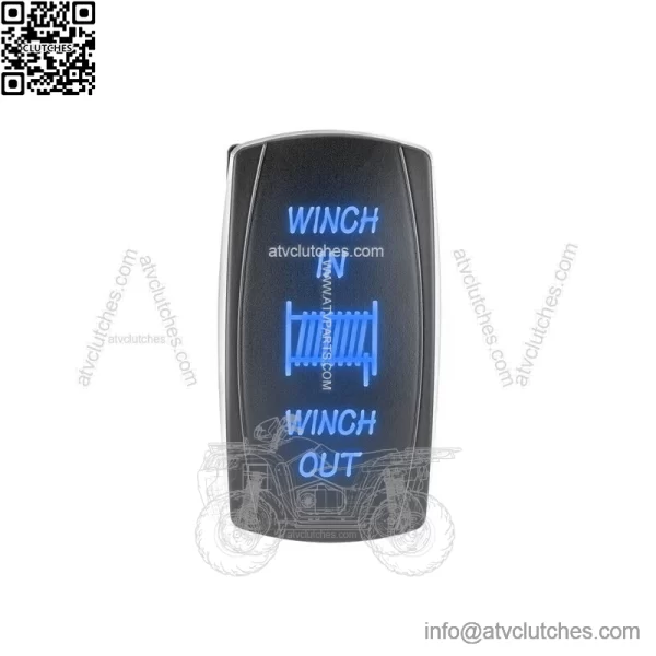 Blue Backlif Winch Control Rocker Switch Fit Can-am Polaris Honda Kawasaki UTV