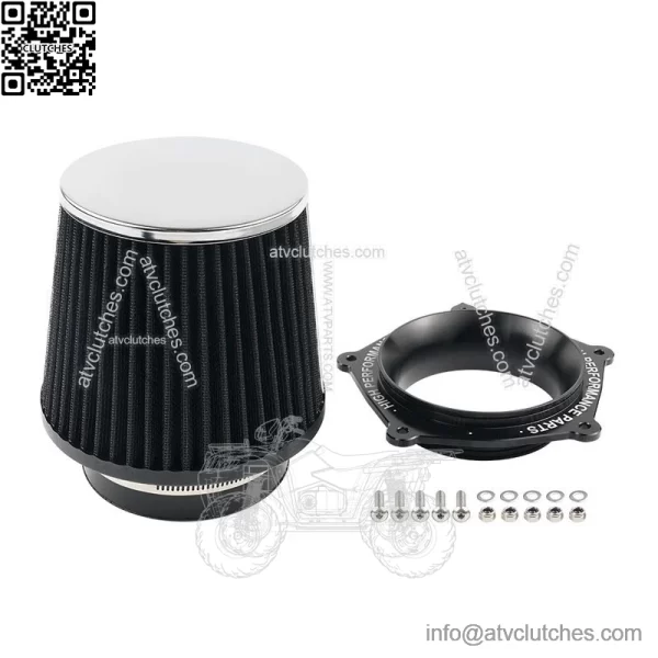 Air Filter Intake w/ Holder Adapter Kit For Yamaha YFZ450R 2009 2010-2023 Black - Image 2