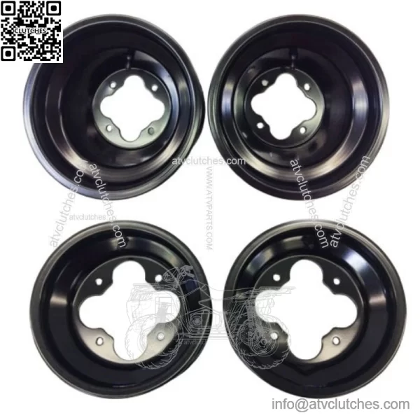 BLACK A5 10" FRONT 9" REAR WHEELS RIMS YAMAHA YFZ450 BANSHEE RAPTOR 700 660
