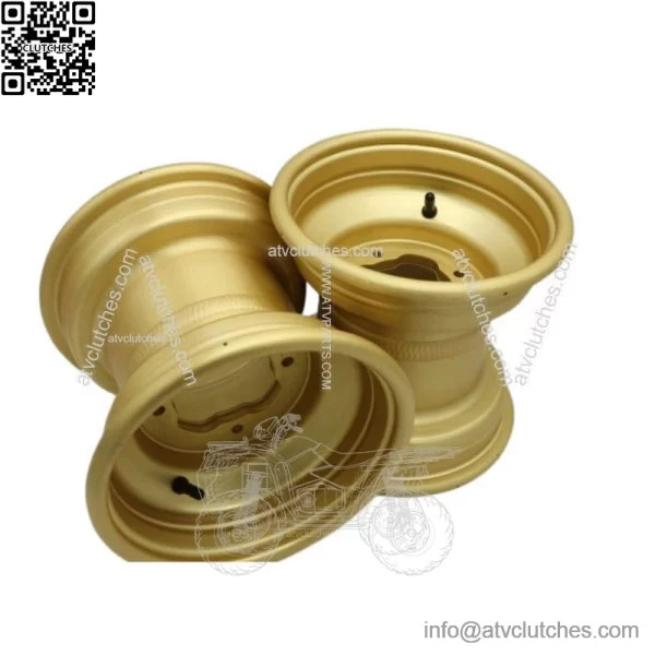 2 x 9" rear aluminum wheels rims 4x115 Yamaha Banshee Raptor 700 YFZ450r GOLD - Image 2