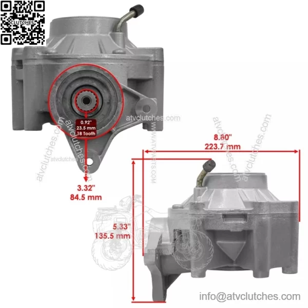 Complete Rear Differential Gear Case For Can-Am Outlander 800 800R 2006-2011 Natural color of aluminum alloy - Image 2