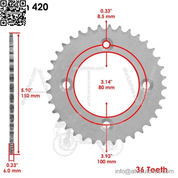 Front Rear Drive Chain Sprocket for Honda CRF70F 2004-2012 41201-GCF-670 - Image 3