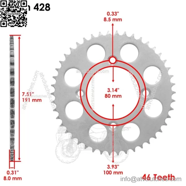 Front Rear Drive Chain Sprocket for Husaberg FC400 1999 /  FC501 1999 - Image 3