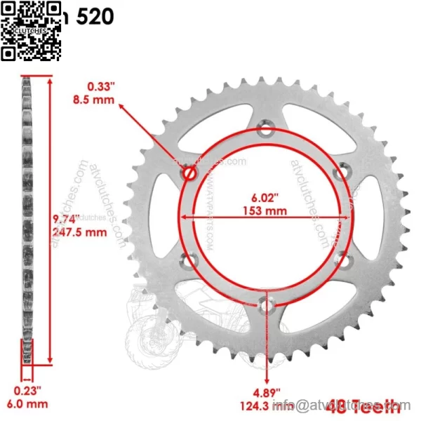 Front Rear Drive Chain Sprocket for Honda CRF250RX 2019-2021 41202-MKE-A00 - Image 3