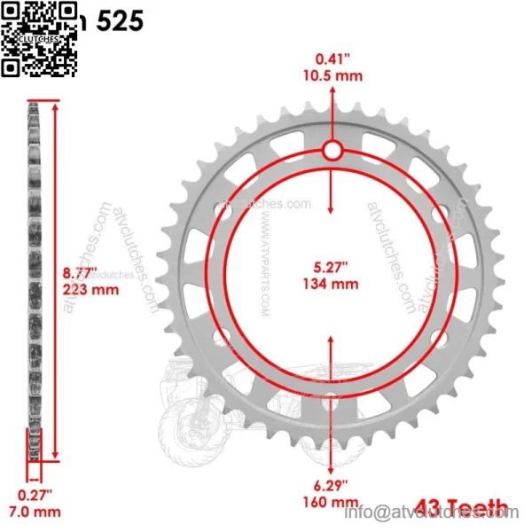 Front Rear Drive Chain Sprocket for Husaberg FC501 1994 / FC600 1994 - Image 3