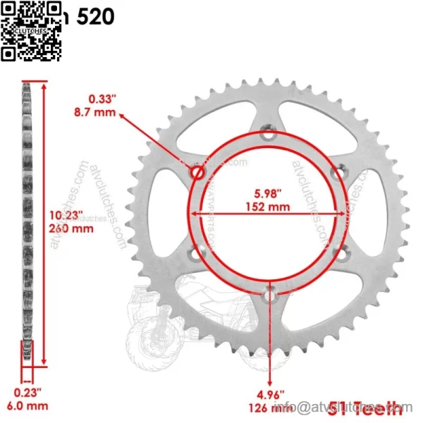 Front Rear Drive Chain Sprocket for Husaberg FE501 FE501E FE600E FS600E 1998 - Image 2