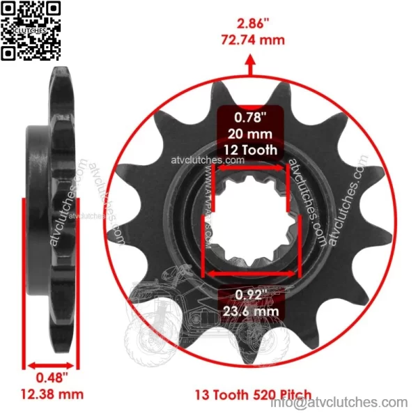 Front Rear Drive Chain Sprocket for Husaberg FE501 FE501E FE600E FS600E 1998 - Image 3
