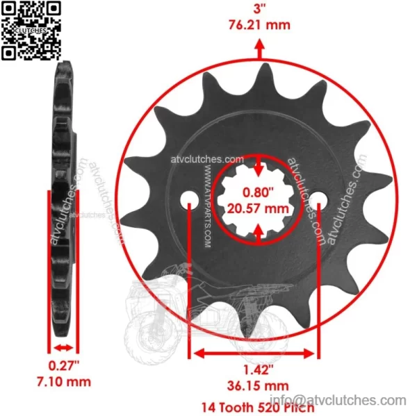 Front Rear Drive Chain Sprocket for Husaberg FC350 1996 / FC400 1996 - Image 2