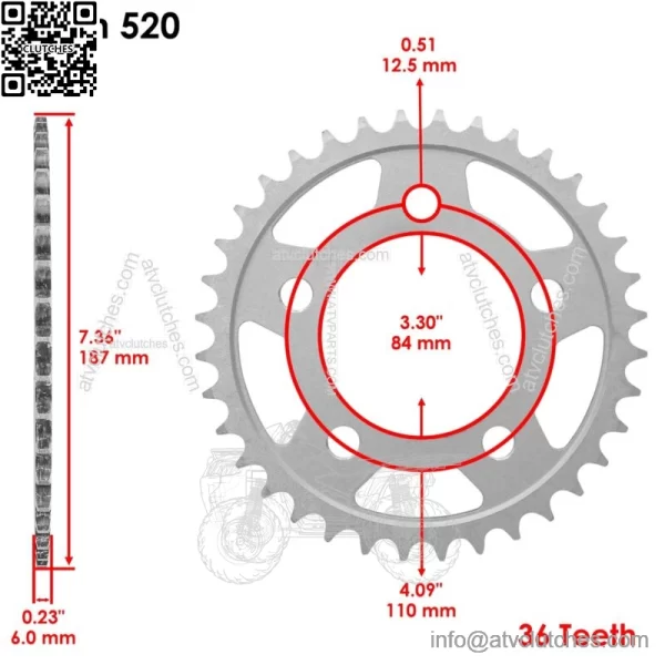 Front Rear Drive Chain Sprocket for Husaberg FC350 1996 / FC400 1996 - Image 3