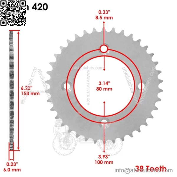 Front Rear Drive Chain Sprocket for Husaberg FS600E 1999 / FX600E 1999 - Image 3