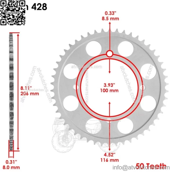 Front Rear Drive Chain Sprocket For Kawasaki KLX140 2008-2023 13144-0049 - Image 3