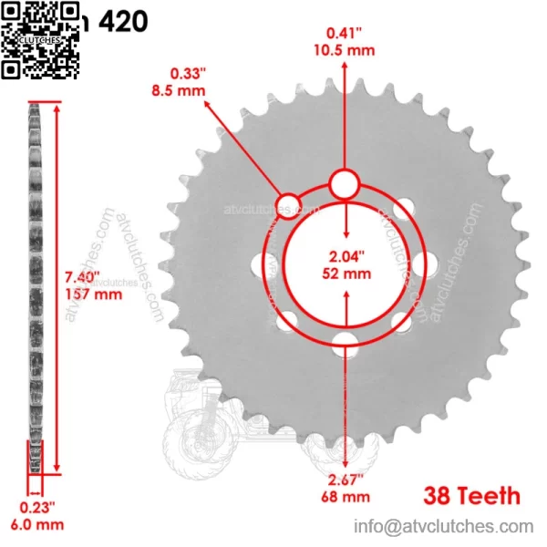 Drive Chain Sprockets For Kawasaki KLX110 2010-2024 42041-0082 13144-1043 - Image 2