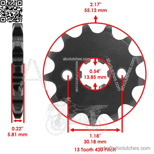 Drive Chain Sprockets For Kawasaki KLX110 2010-2024 42041-0082 13144-1043 - Image 3