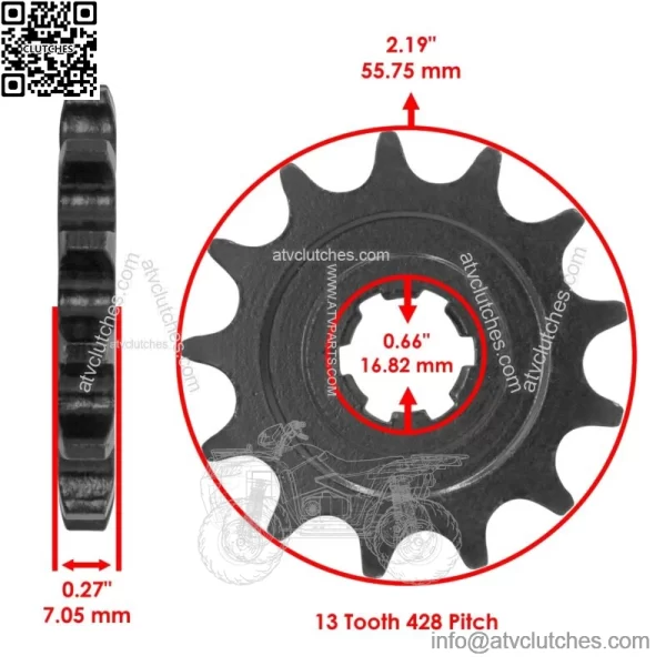 Drive Chain Sprockets For Kawasaki KLX140L 2008-2009 2011-2023 42041-005 - Image 2