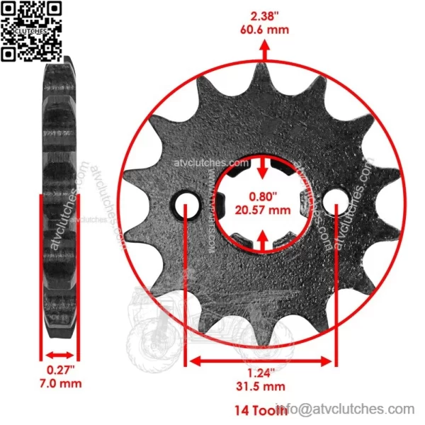Front Drive Chain Sprocket For Polaris Outlaw 90 2007-2016 / Outlaw 110 2016-25 - Image 2