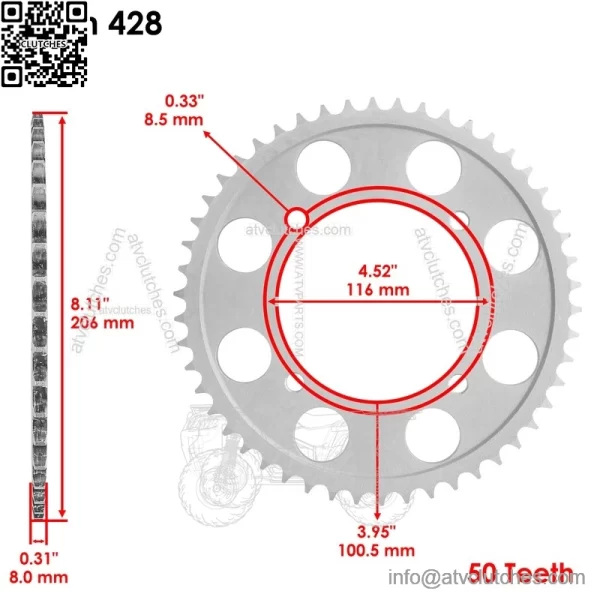 Rear Wheel Chain Sprocket For Kawasaki KX80 1998-1999 KX85 2001-24 KLX 140 08-24 - Image 2