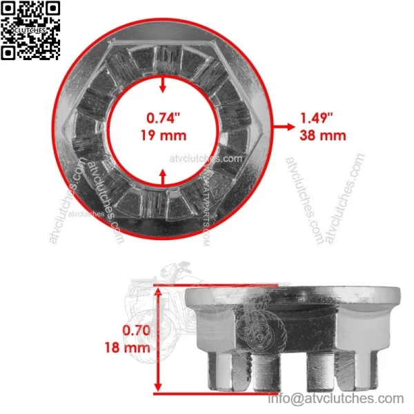 Set of 2 Rear Axle Nuts W/Pin For Honda TRX450S TRX450ES Foreman 450 1998-2001 - Image 2