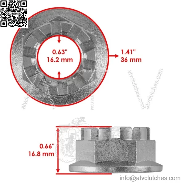 Rear Axle Castle Nut & Pin for Honda TRX450R 2005-2009 - Image 2