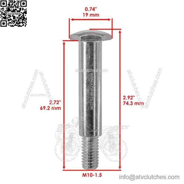 2108765SM 2108765 Deck Wheel Bolt for Briggs & Stratton Ferris Murray / 714760SM - Image 2