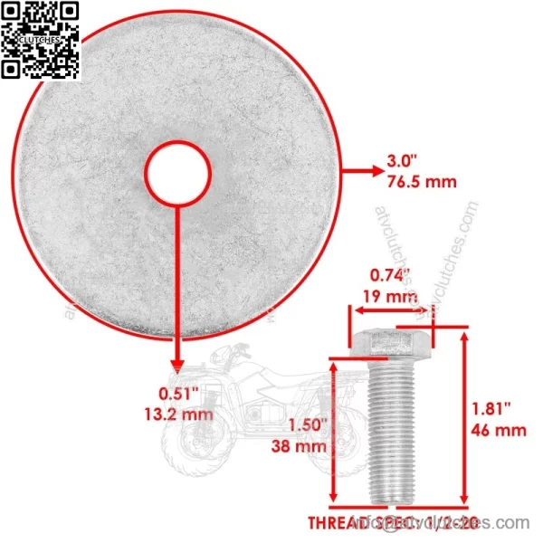 44506BH 44040BH Deck Spindle Blade Bolts & Washers For Bush Hog ES1744 ES2052 - Image 2