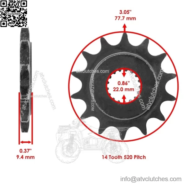 Red O-Ring Drive Chain & Sprockets Kit for Honda TRX450R Sportrax 450 2004 2005 - Image 2