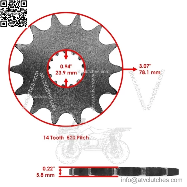 Blue Drive Chain And Sprockets Kit for Yamaha YFZ450 YFZ450V 2004-2013 - Image 2