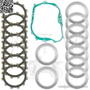 Clutch Friction w/ Steel Plates & Gasket Kit for Kawasaki Z250SL BR250 2014-2018
