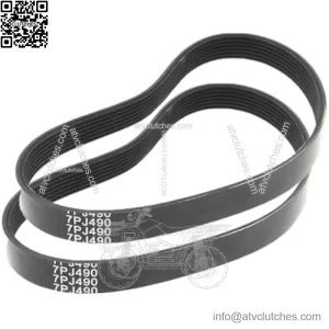 2 x 7PJ490 EPJ490 7 Stries Heavy Duty Belts, 490mm x 16mm, for Qualcast, Argos etc. mowers