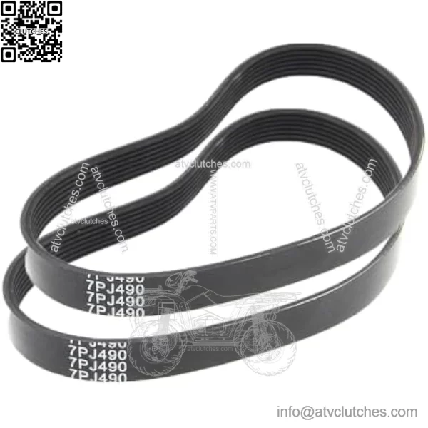 2 x 7PJ490 EPJ490 7 Stries Heavy Duty Belts, 490mm x 16mm, for Qualcast, Argos etc. mowers