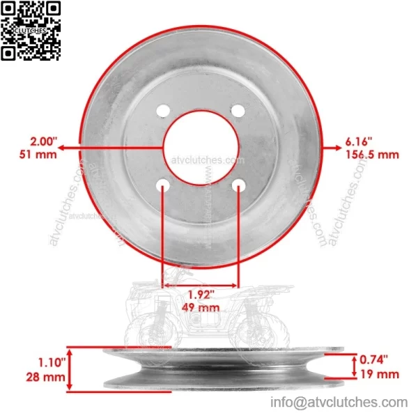 TCU26965 48" Deck Pulley For John Deere Q820 Z510 Z710 Z810 Z820 Z910 Z915 Z920 - Image 2