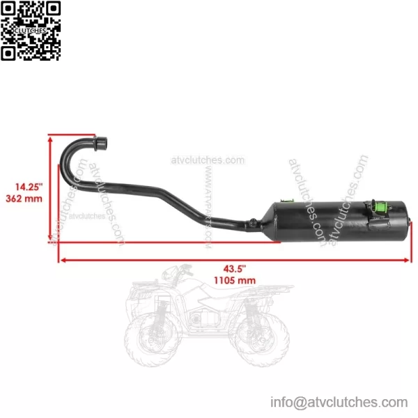 18300-HR3-A20 Exhaust Muffler For Honda FourTrax Rancher Foreman 4x4 2014-2024 - Image 2