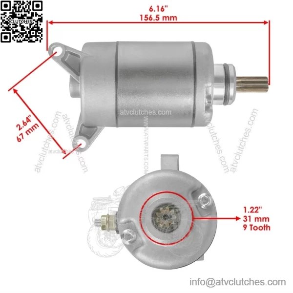 Starter for Yamaha YFZ450 YFZ450X 2004 2005 2006 2007 2008 2009 - Image 2