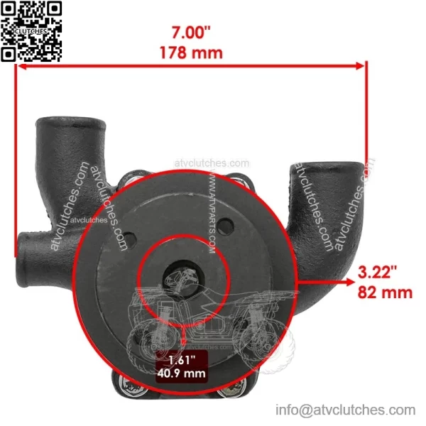 Water Pump w/ Pulley For Massey Ferguson 20 135 2135 230 235 245 739527M91 - Image 2