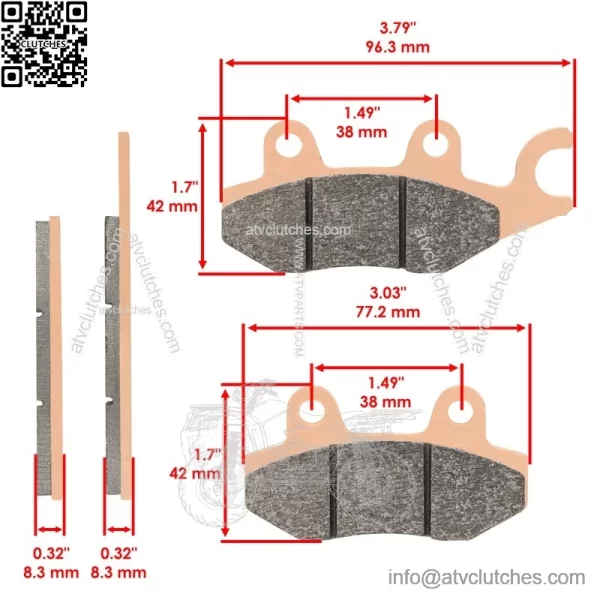 Front & Rear Sintered Brake Pads For Kawasaki KAF820 Mule PRO FX FXR FXT 16-2023 - Image 2