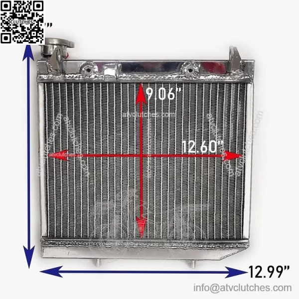 ATV Radiator for 2004-2009 Honda TRX450R TRX450ER 2005 2006 07 Polished Aluminum - Image 2