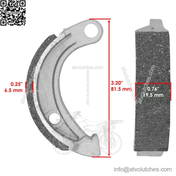 Front Brake Shoes For Yamaha Raptor 90 YFM90 16-2023 / Grizzly 90 YFM90 2019-25 - Image 2