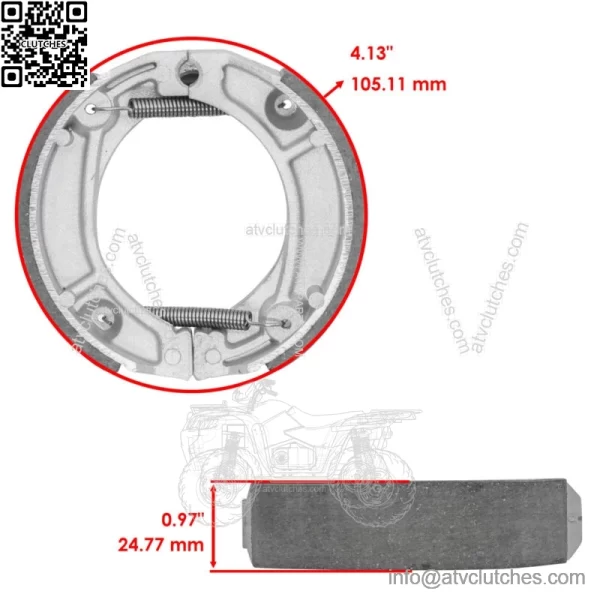 for Honda CT110 Trail 110 1980 1981 1982 1983 1984 1986-1988 Rear Brake Shoes (For: Honda CT110) - Image 2