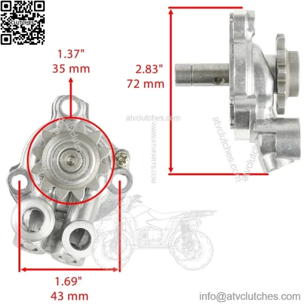 Oil Pump Assembly w/ Rotor fits Yamaha YFZ450 YFZ45LE YFZ450SE YFZ450V 2004-2006 - Image 2