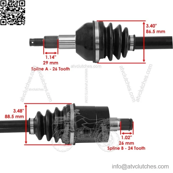 Rear Left CV Axle For Can-Am Renegade 1000R 570 XMR 2019-2024 / Renegade 850 20 - Image 3