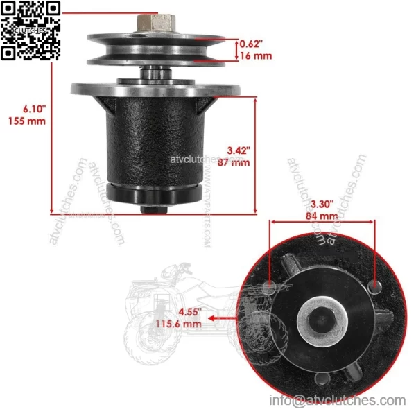 502303 Deck Spindle for King Kutter RFM-48 48"/  RFM-60 60" / RFM-72 72" - Image 2